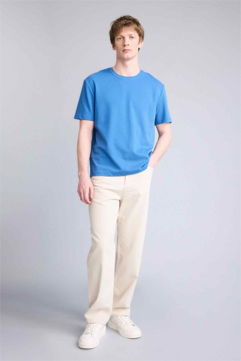 Man Blue تيشيرت نص ردن