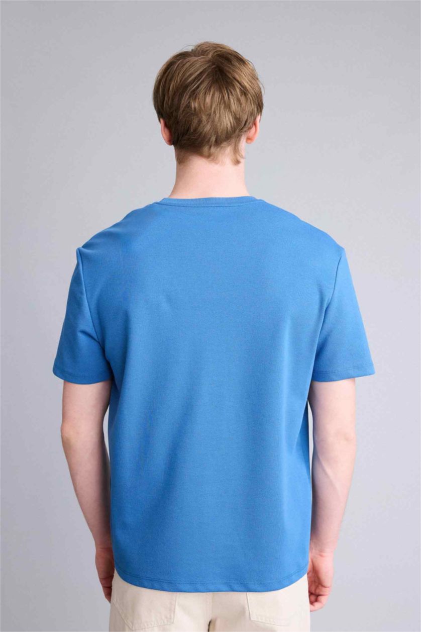 Man Blue تيشيرت نص ردن