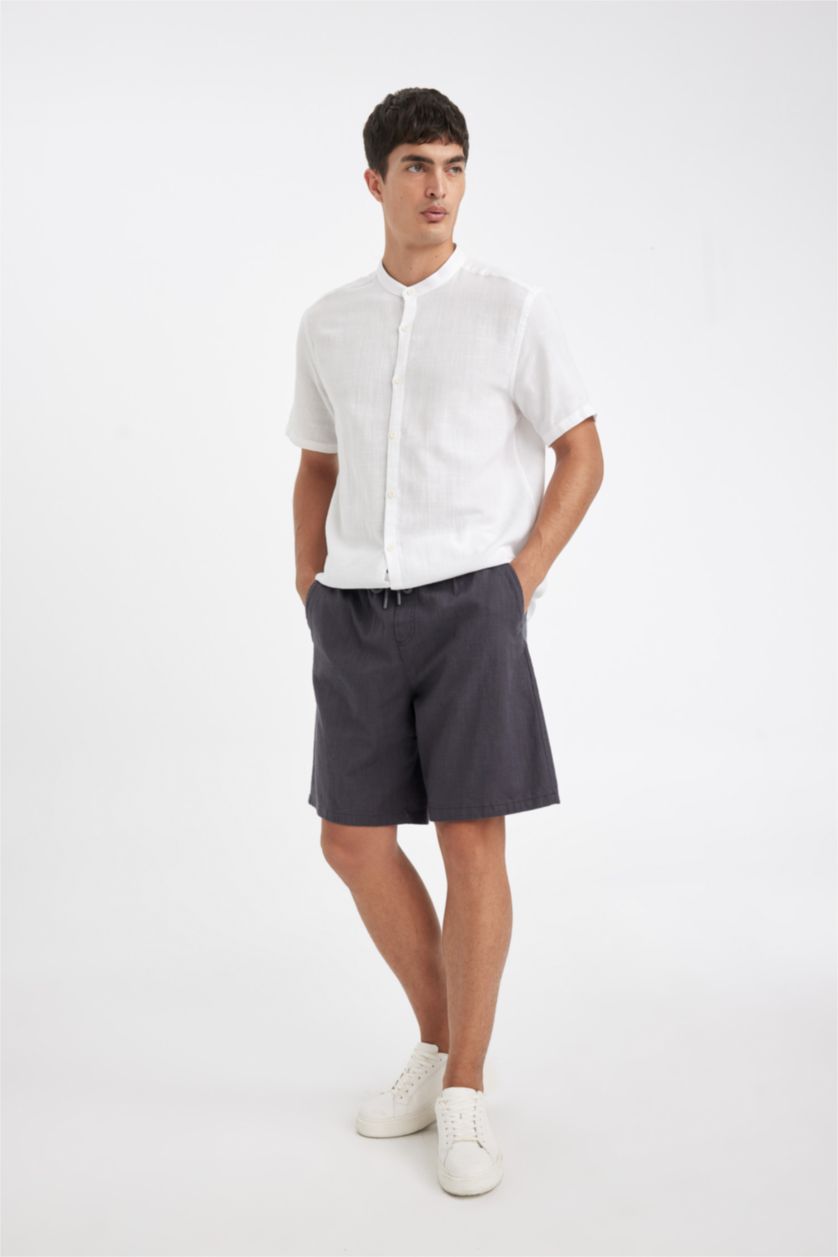 رجال أنثرا شورت برمودا قطن قصة مريحة