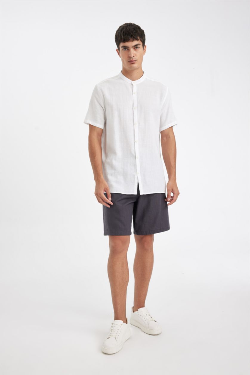 رجال أنثرا شورت برمودا قطن قصة مريحة