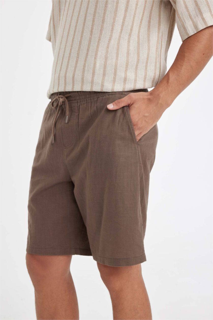 رجال بني شورت برمودا قطن قصة مريحة