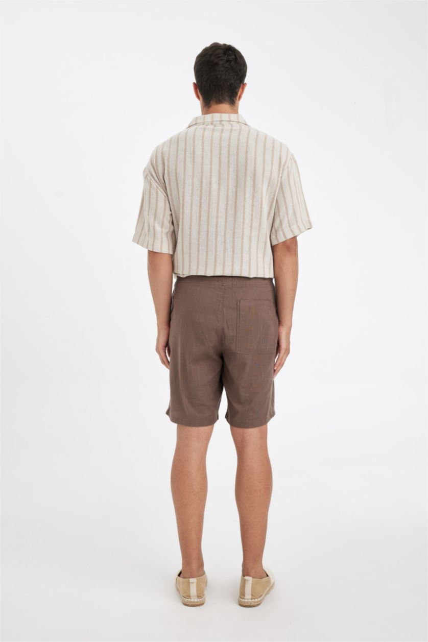 رجال بني شورت برمودا قطن قصة مريحة