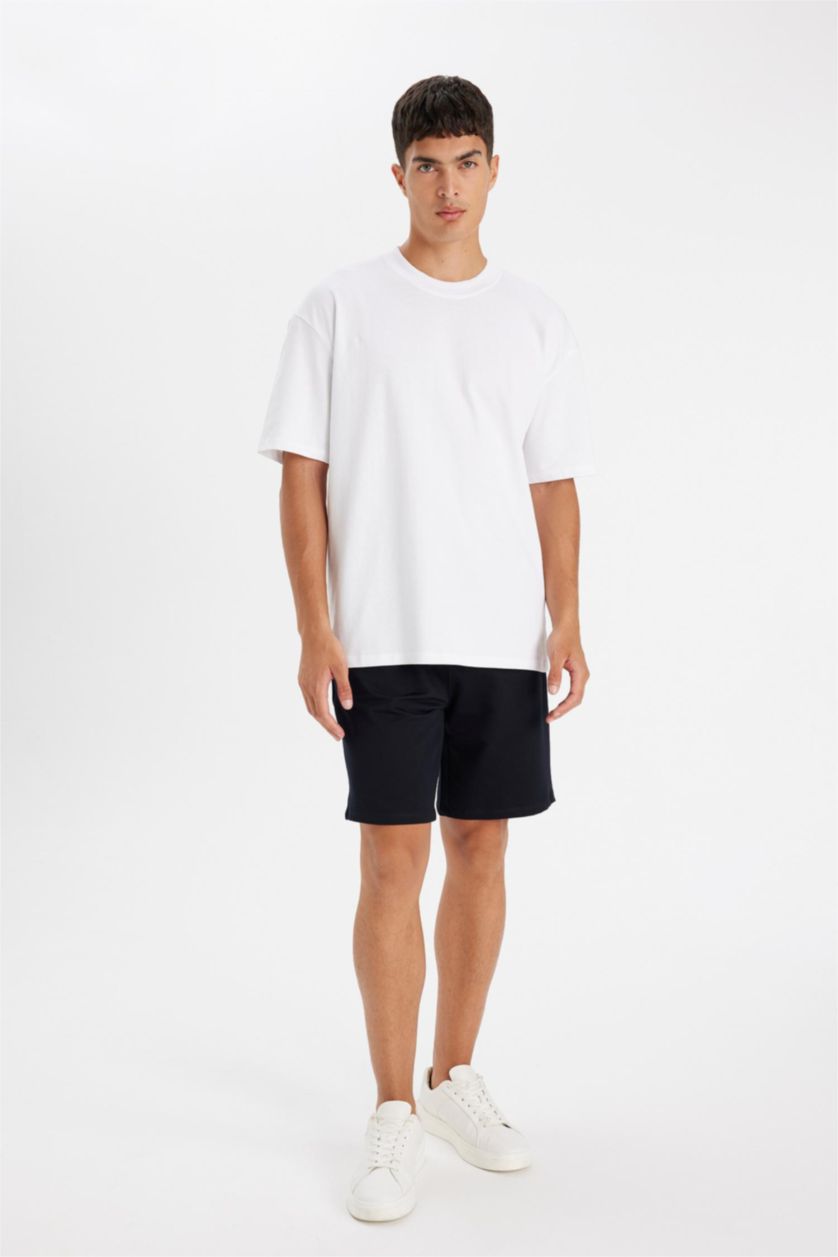 Man NAVY Regular Fit Sweatshirt Fabric Shorts