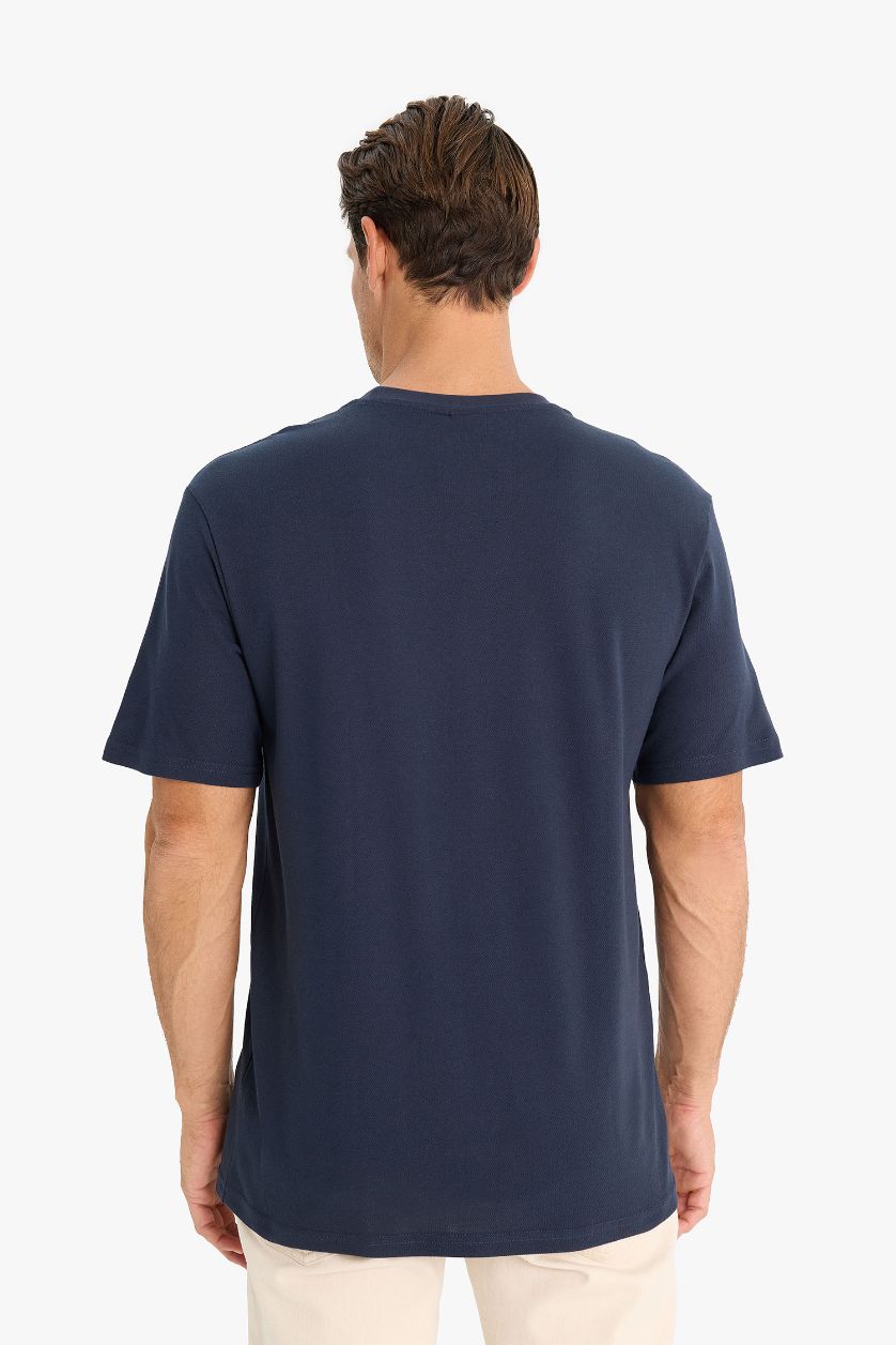 MAN NAVY New Regular Fit Crew Neck Short Sleeve Basic Pique T-Shirt