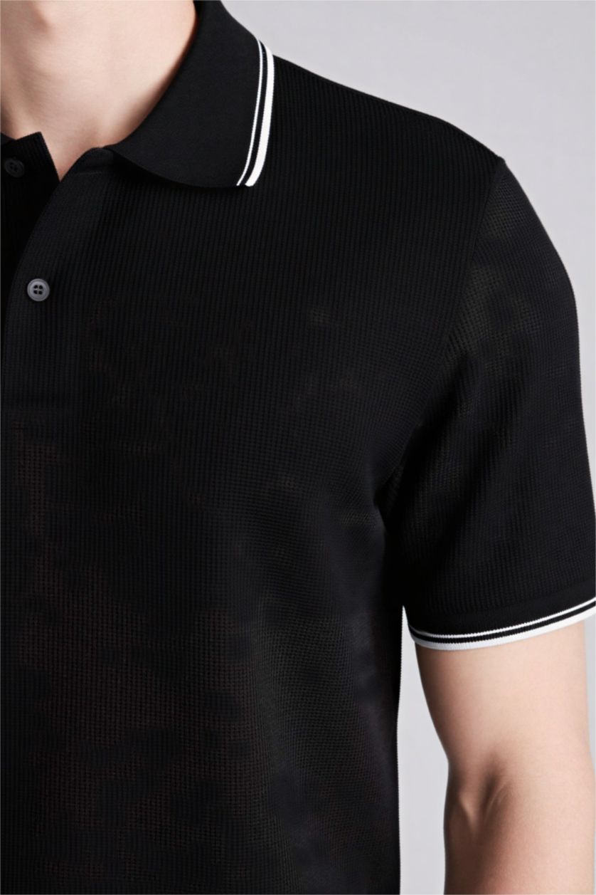 رجال أسود Man Short Sleeve Polo T-Shirt