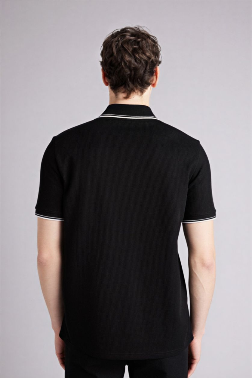 رجال أسود Man Short Sleeve Polo T-Shirt