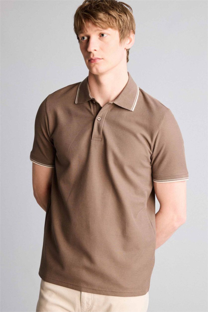 Erkek Açık Kahve Regular Fit Polo Tişört