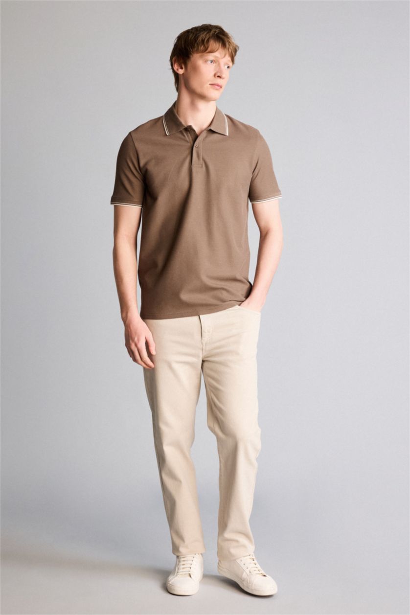 Erkek Açık Kahve Regular Fit Polo Tişört