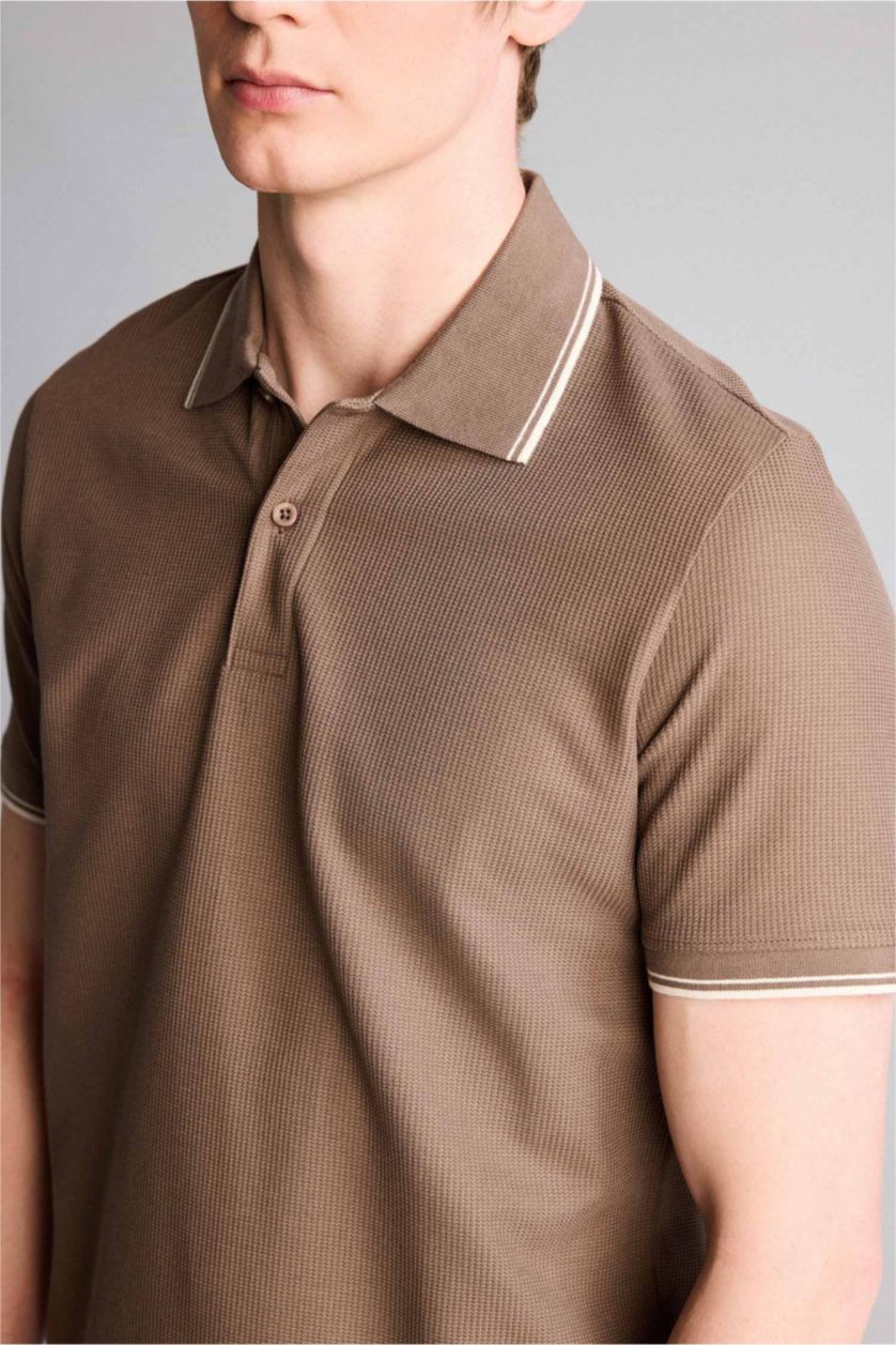 Erkek Açık Kahve Regular Fit Polo Tişört