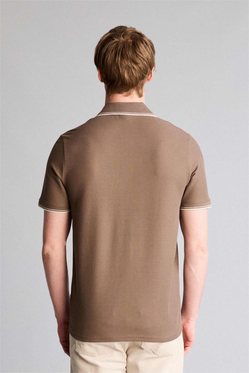 Erkek Açık Kahve Regular Fit Polo Tişört