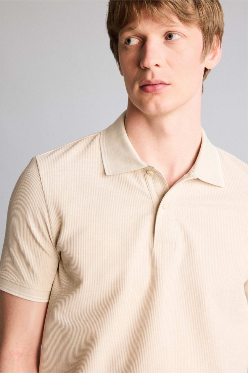 Erkek Taş Regular Fit Polo Tişört