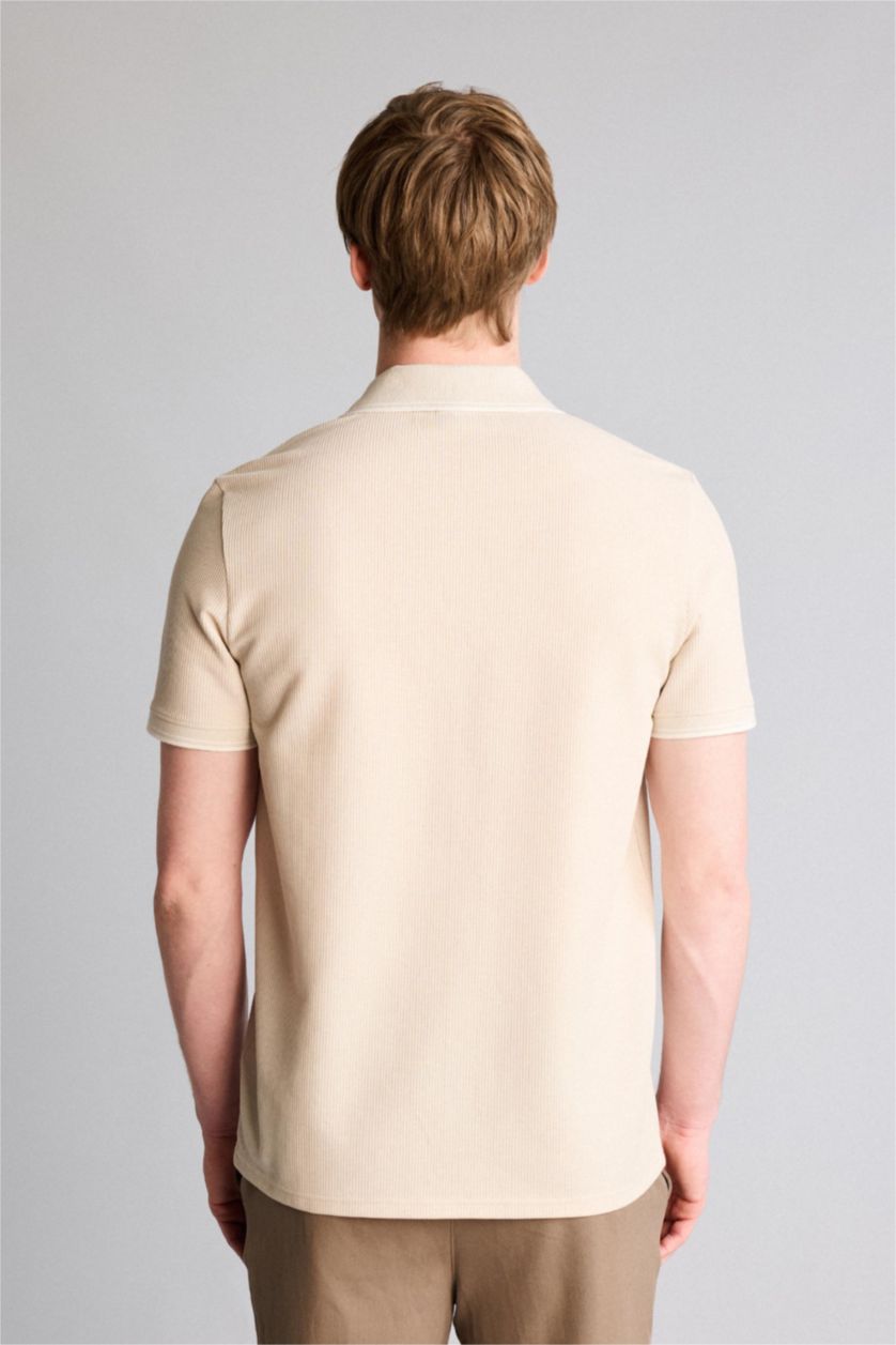 Erkek Taş Regular Fit Polo Tişört