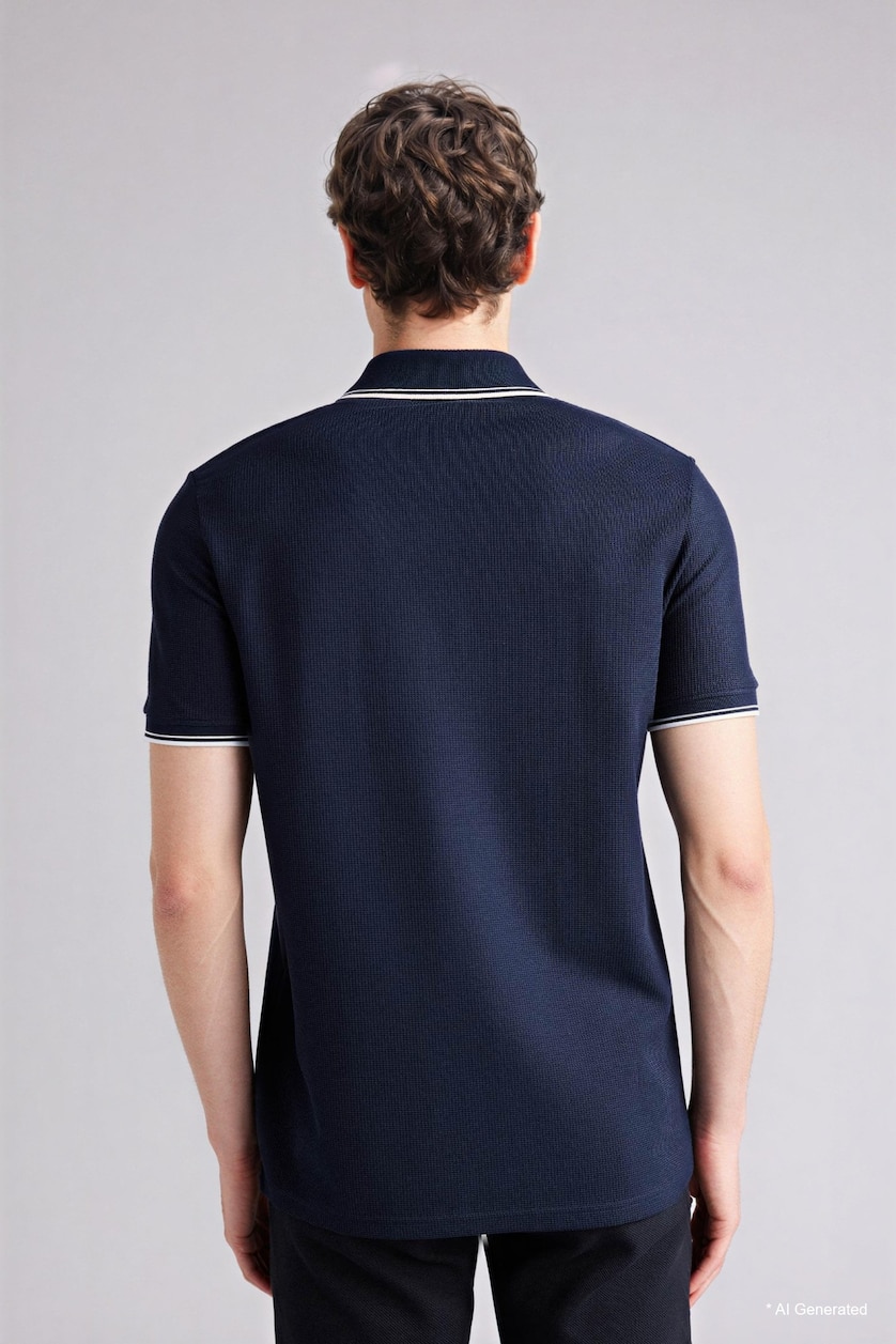 Erkek Lacivert Pamuklu Regular Fit Polo Tişört