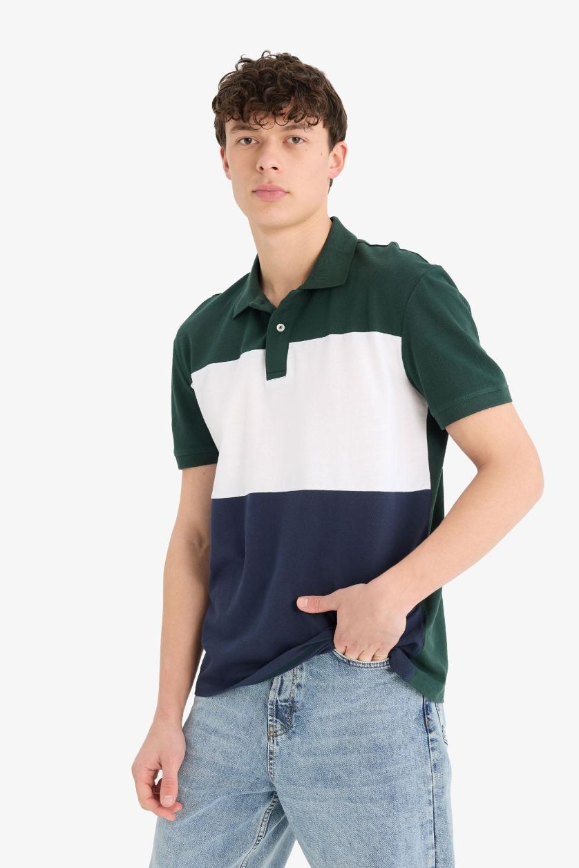 MAN Dark Green Regular Fit Short Sleeve Polo T-Shirt