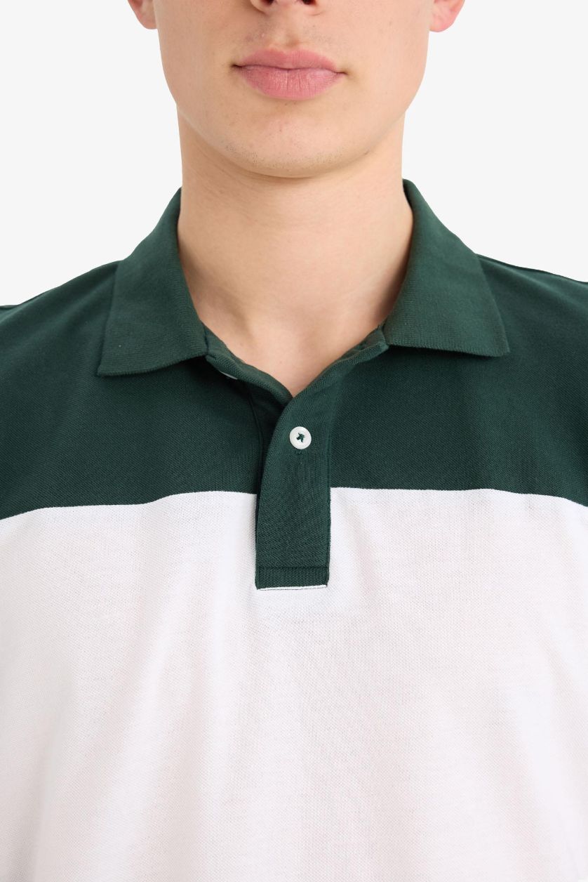 MAN Dark Green Regular Fit Short Sleeve Polo T-Shirt