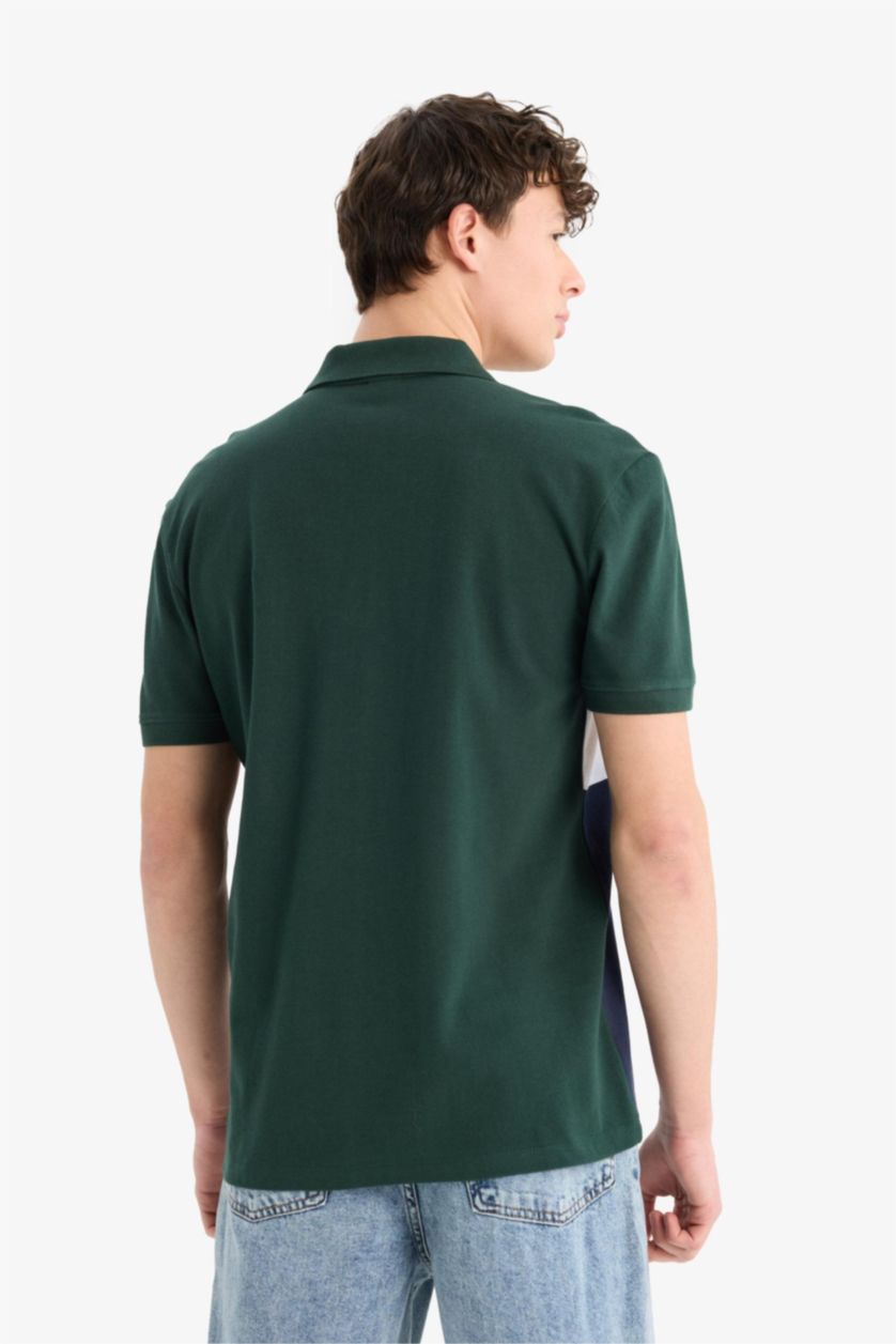 MAN Dark Green Regular Fit Short Sleeve Polo T-Shirt