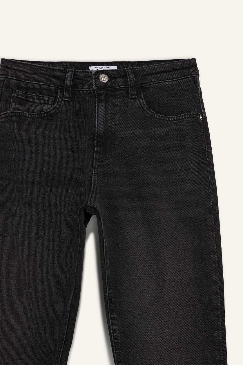 WOMAN Anthracite Lina Comfort Mom Normal Waist Straight Leg Jeans