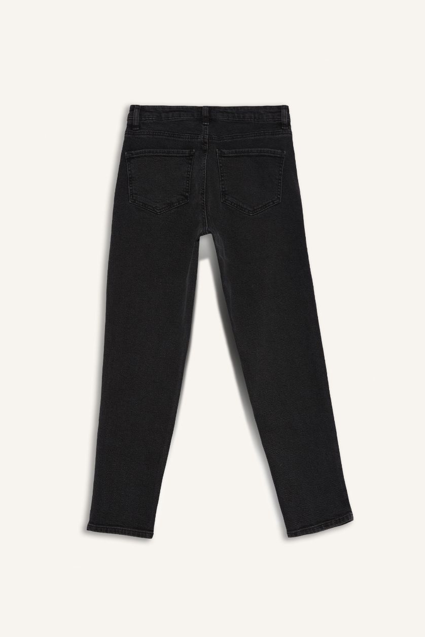 WOMAN Anthracite Lina Comfort Mom Normal Waist Straight Leg Jeans