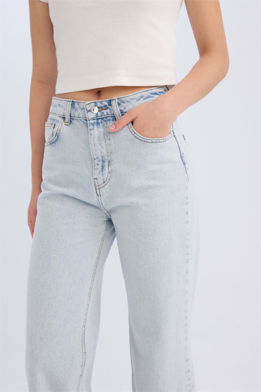WOMAN Light Blue 90's Wide Leg High Waist Long Jeans