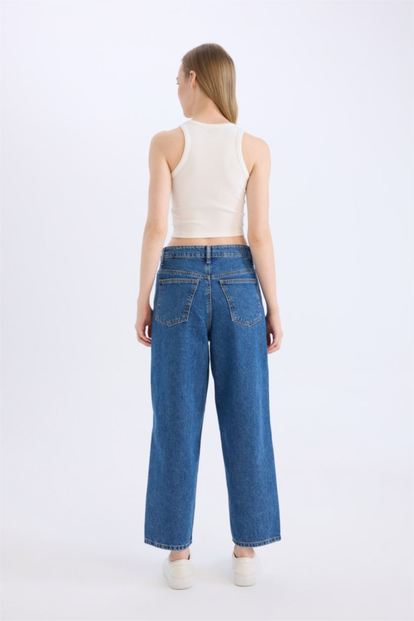 WOMAN Blue Carrot Fit High Waist Straight Leg Jeans