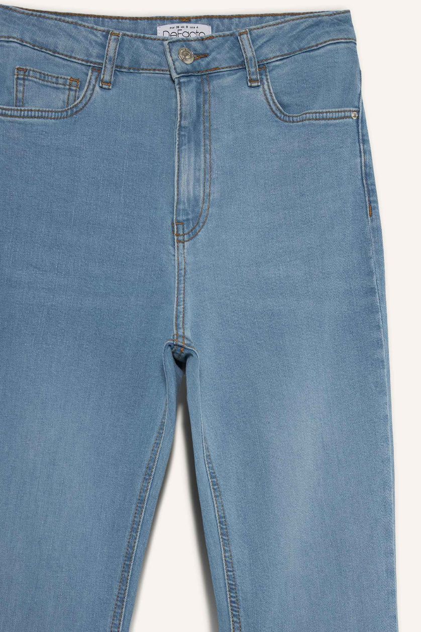 نساء أزرق فاتح سروال جينز برجل عادي