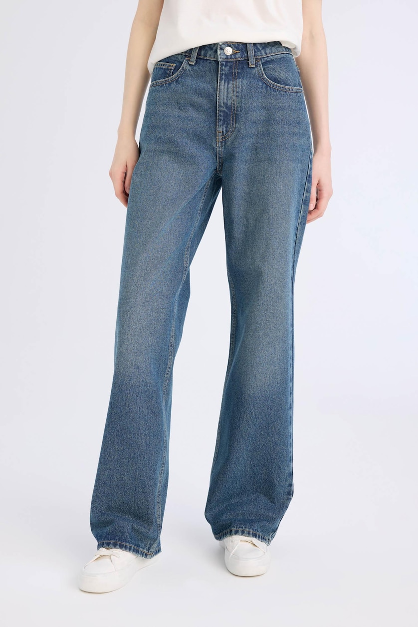 WOMAN Dark Blue High Waist Trousers