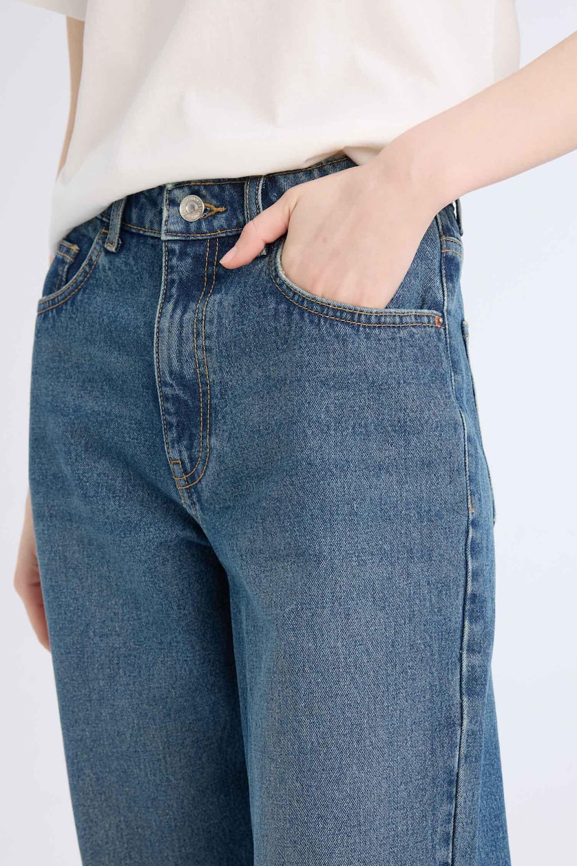 WOMAN Dark Blue High Waist Trousers