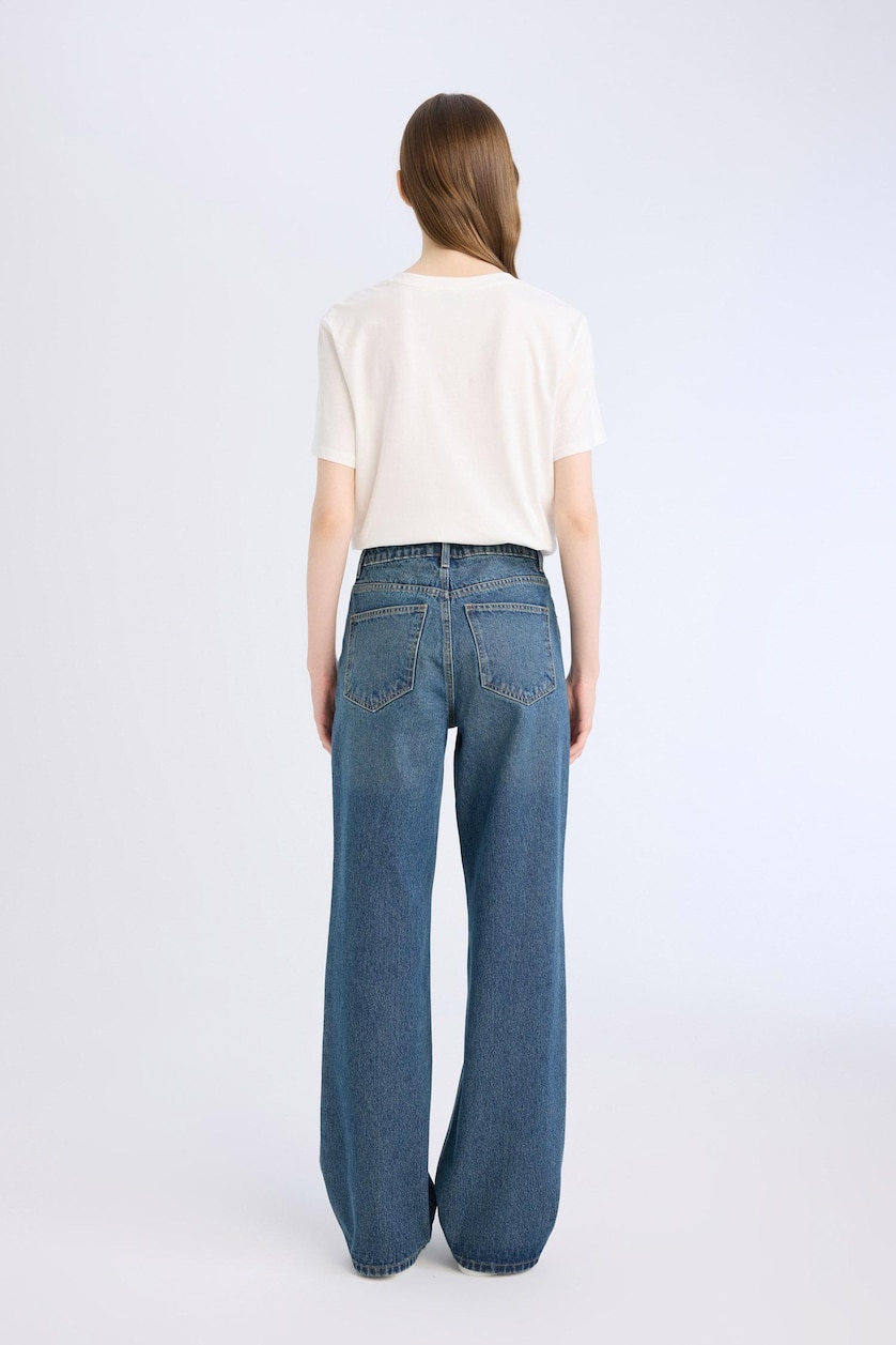 WOMAN Dark Blue High Waist Trousers