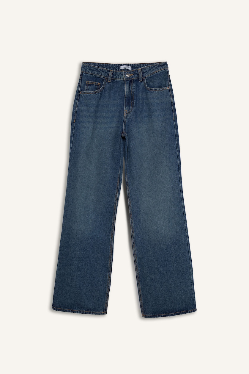 WOMAN Dark Blue High Waist Trousers