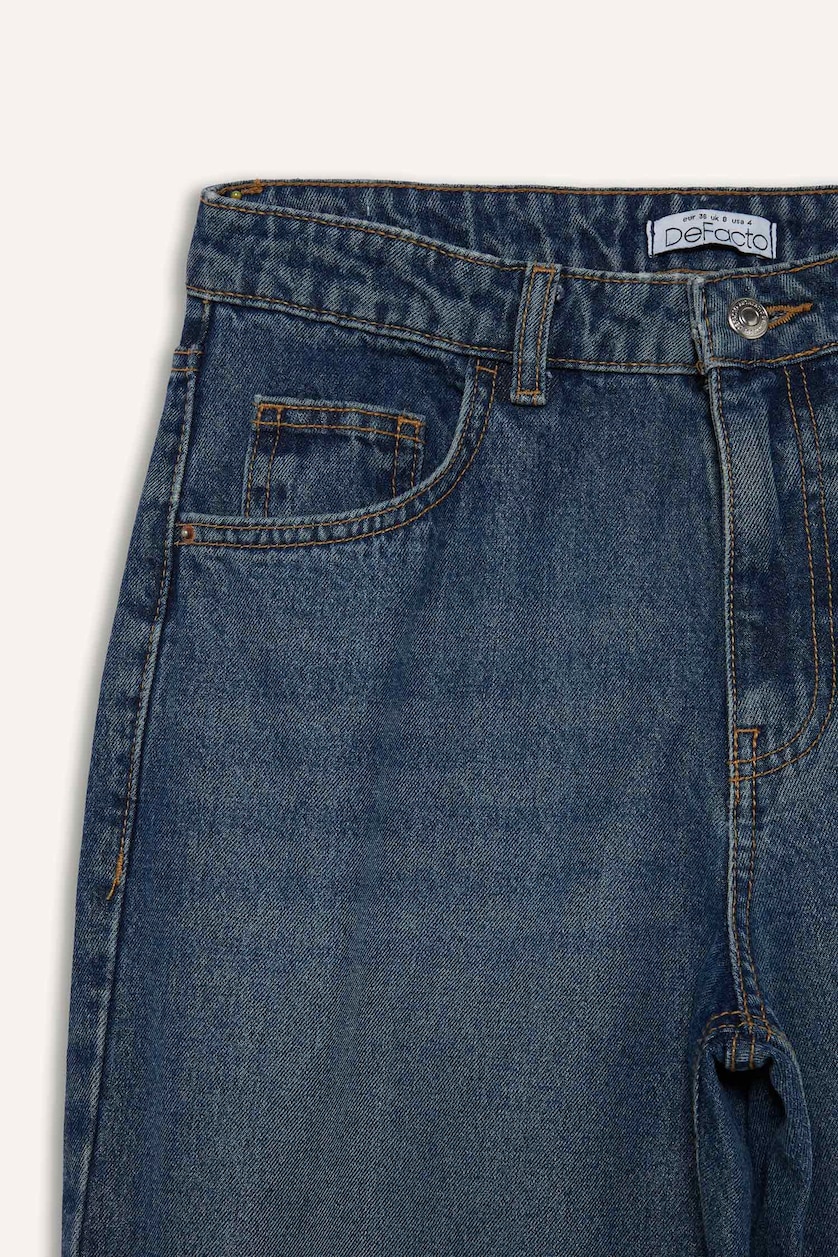 WOMAN Dark Blue High Waist Trousers