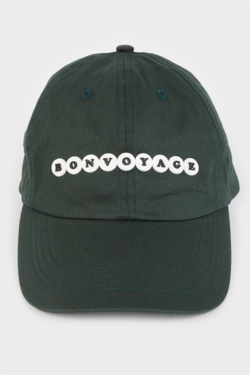 Kadın Yeşil Kadın Etiket Baskılı Dokuma Beyzbol Basketbol Şapkası