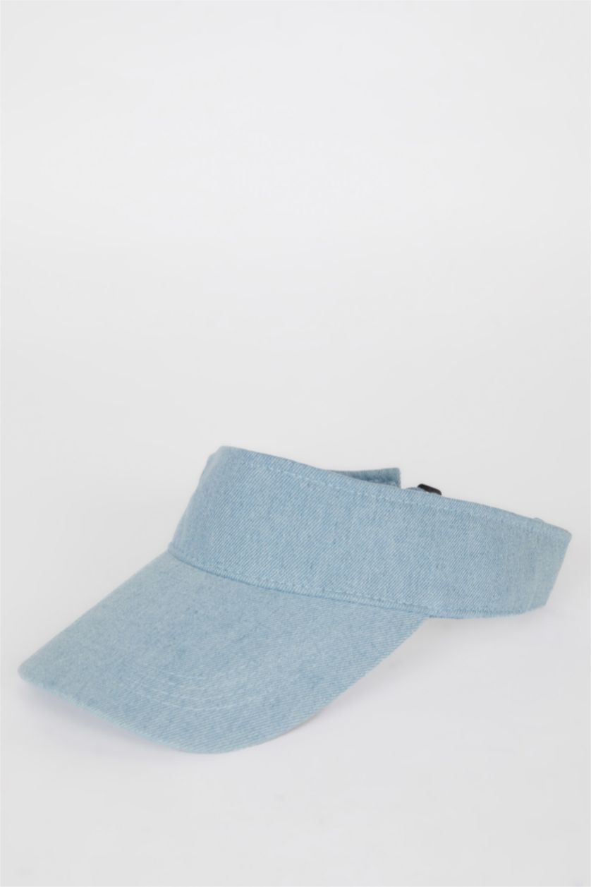 Kadın Mavi Kadın Dokuma Vizör Şapka