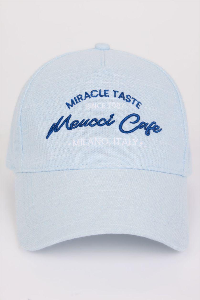 Kadın Mavi Kadın Baskılı Dokuma Beyzbol Basketbol Şapkası