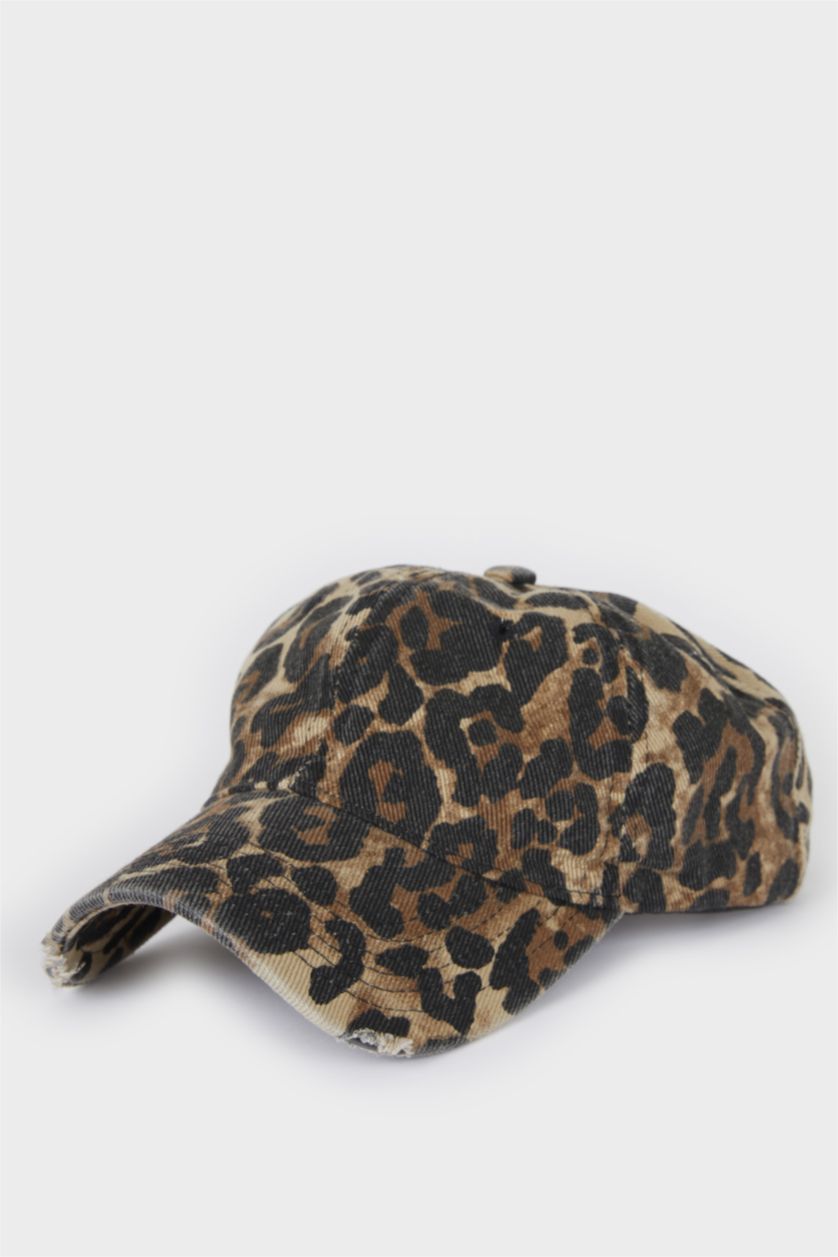Kadın Karma Kadın Leopar Desenli Dokuma Beyzbol Basketbol Şapkası
