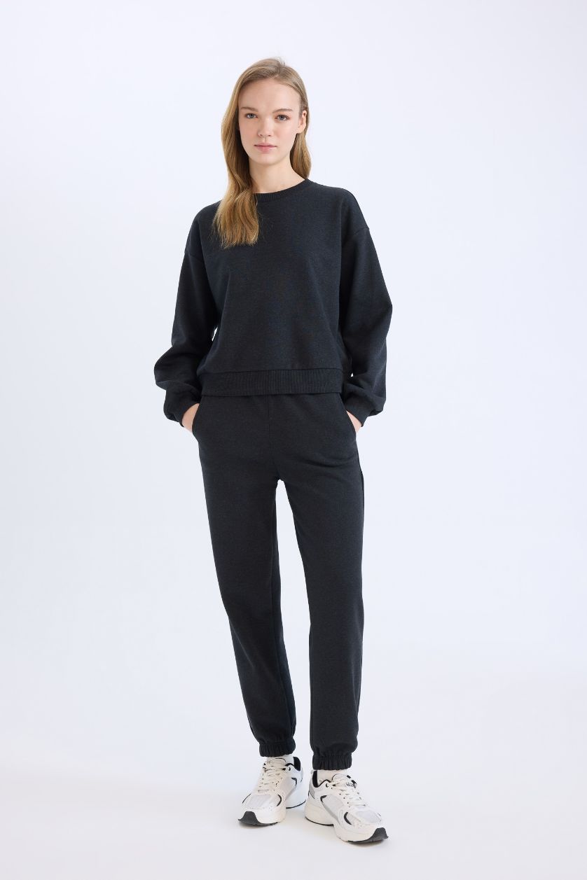 Kadın Antrasit Kalın Kumaş 2'li Takım