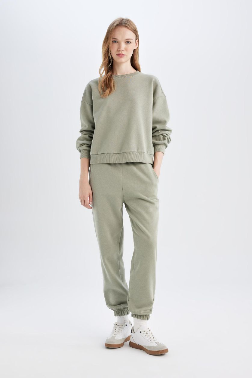 Kadın Haki Kalın Kumaş 2'li Takım