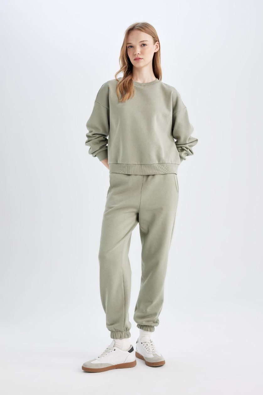 Kadın Haki Kalın Kumaş 2'li Takım