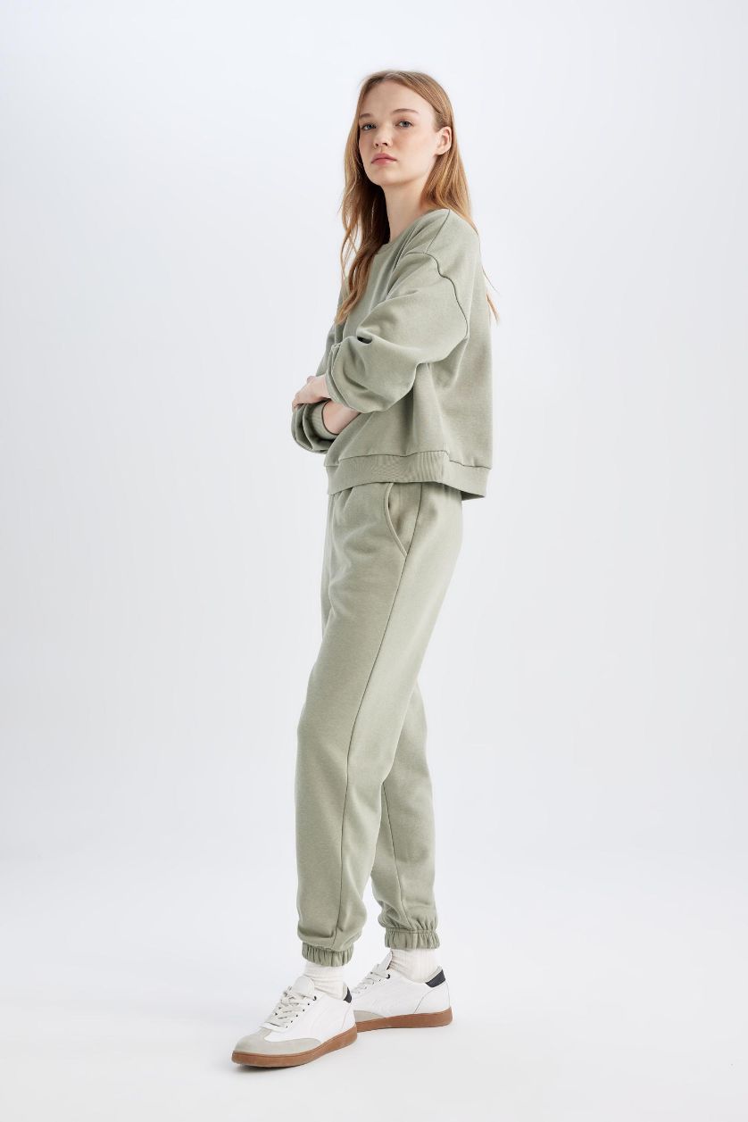 Kadın Haki Kalın Kumaş 2'li Takım