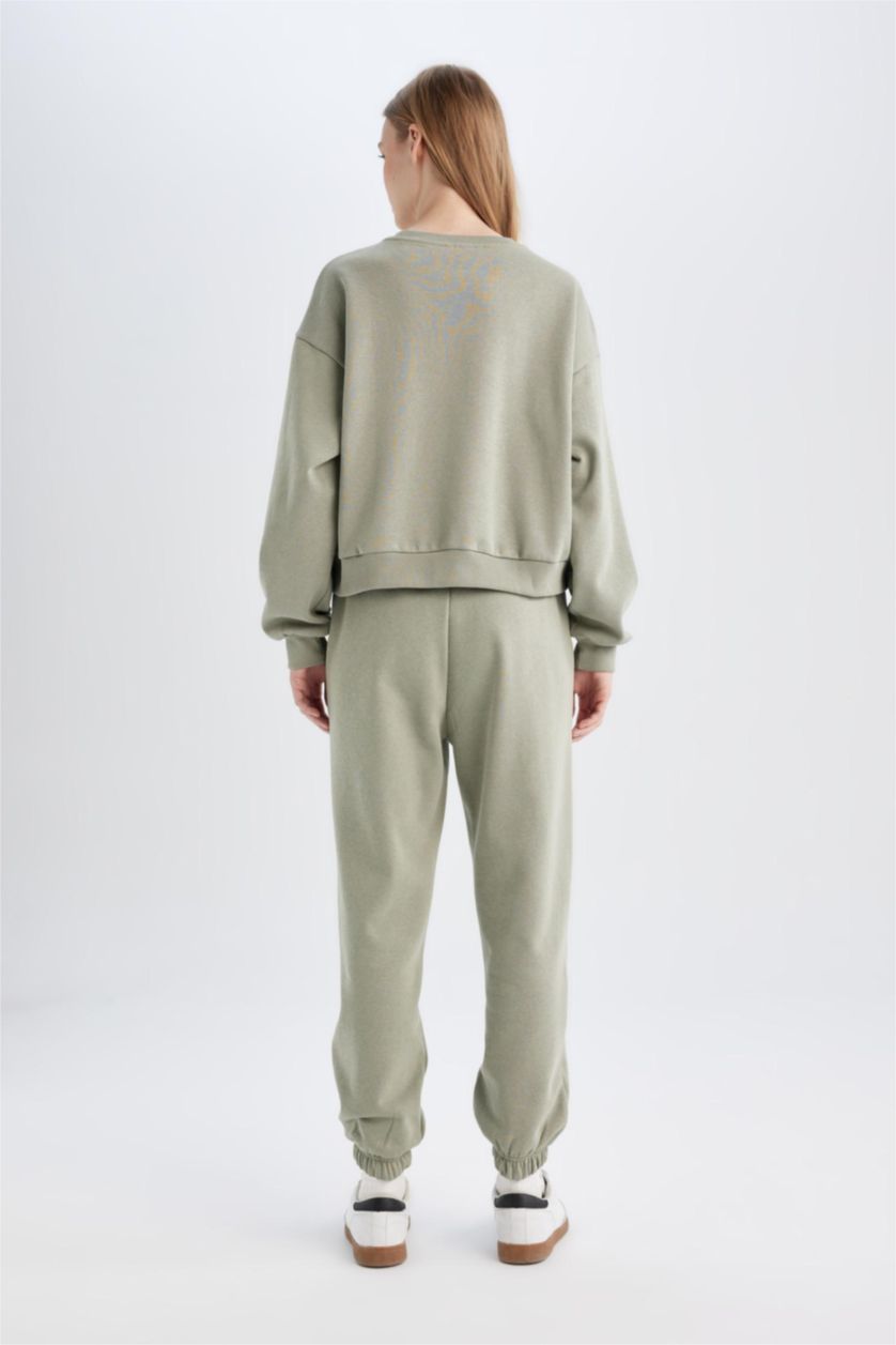 Kadın Haki Kalın Kumaş 2'li Takım