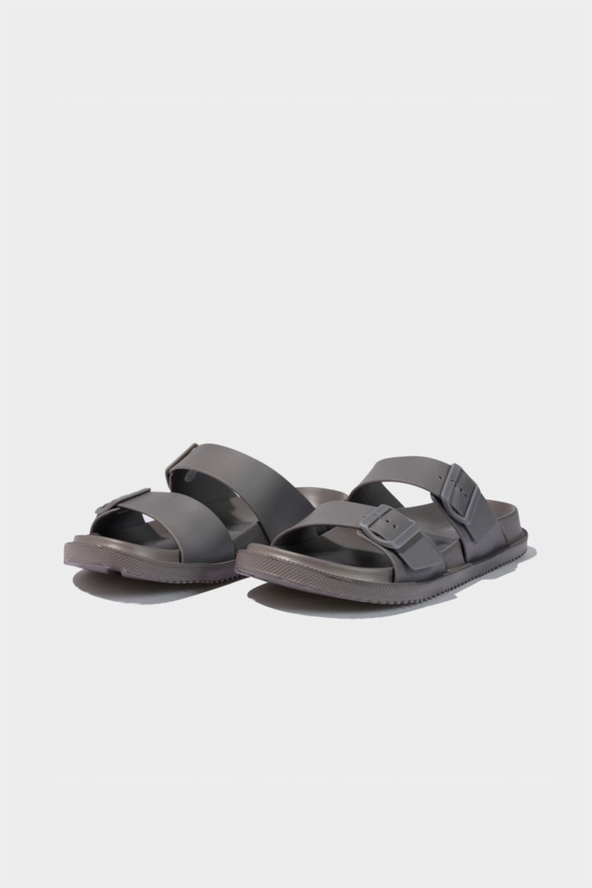 رجال رمادي شبشب رجالي إيفا بكعب مسطح بشريط مزدوج