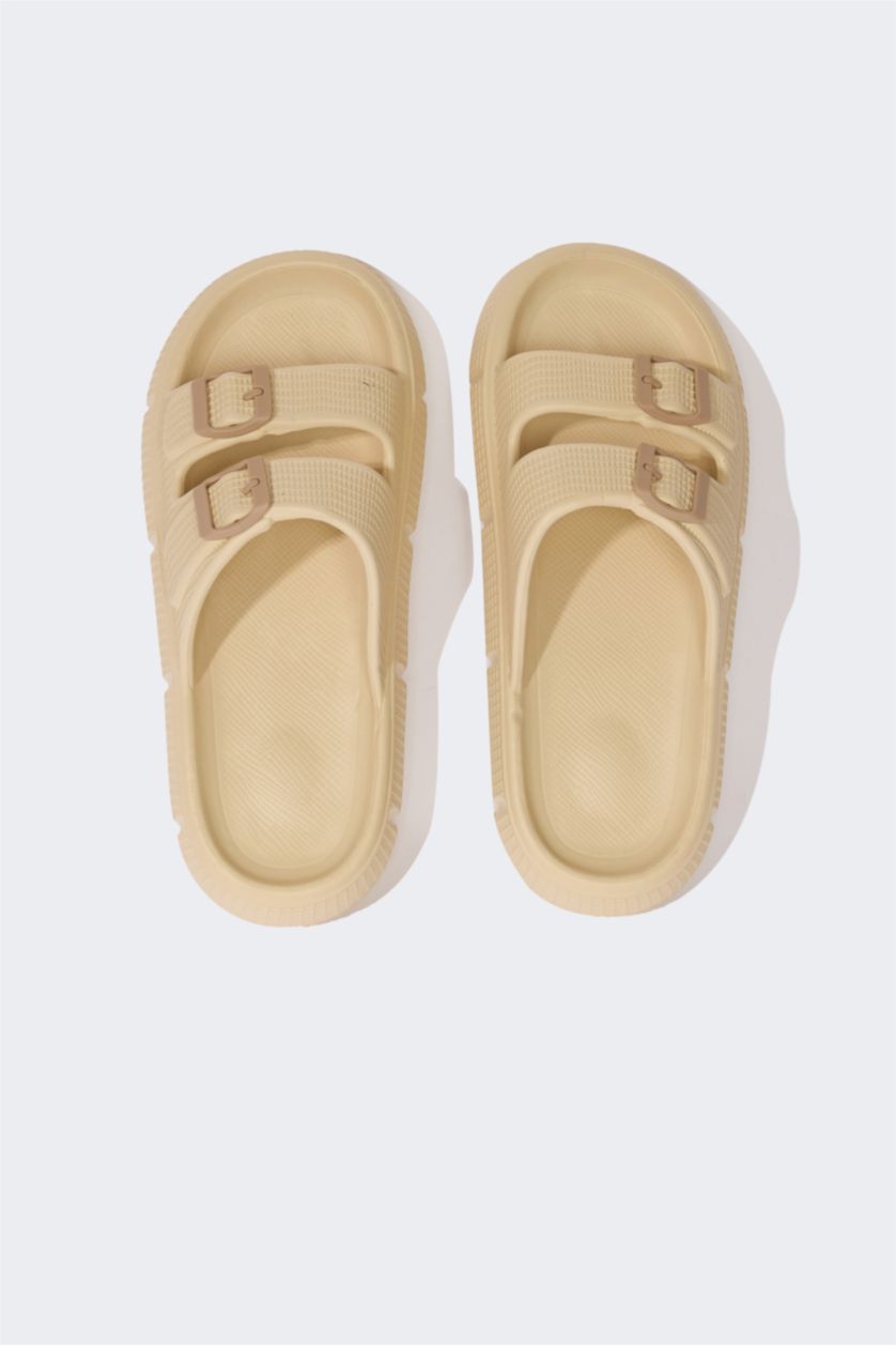MAN Beige Man Flat Sole Eva Slippers