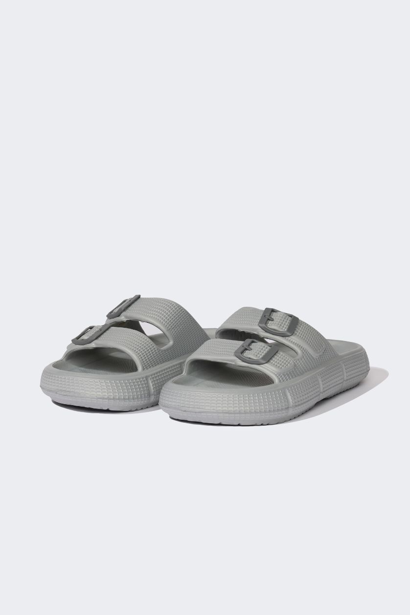 رجالي رمادي شبشب رجالي إيفا رمادي بكعب مسطح بشريط مزدوج