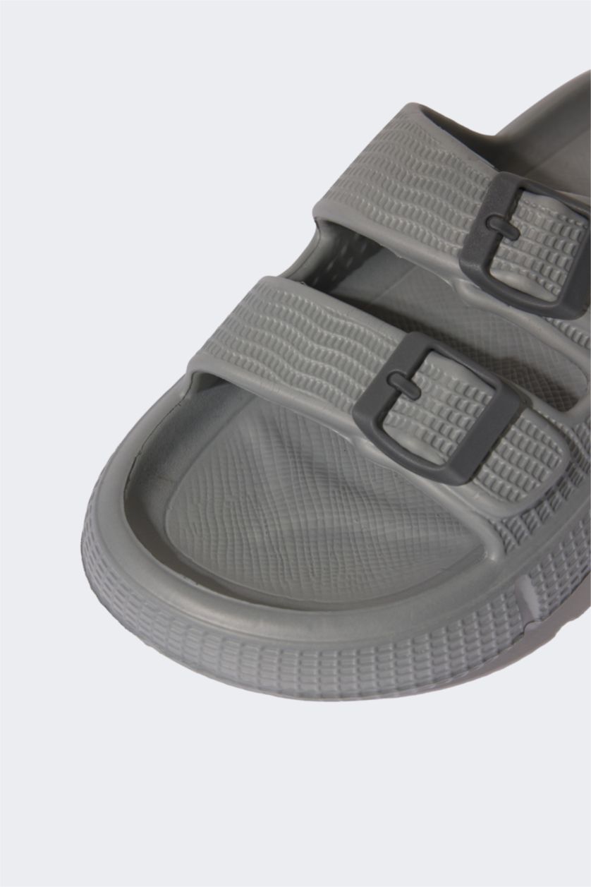 رجالي رمادي شبشب رجالي إيفا رمادي بكعب مسطح بشريط مزدوج