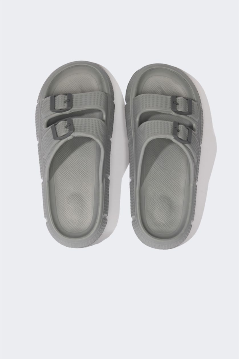 رجالي رمادي شبشب رجالي إيفا رمادي بكعب مسطح بشريط مزدوج