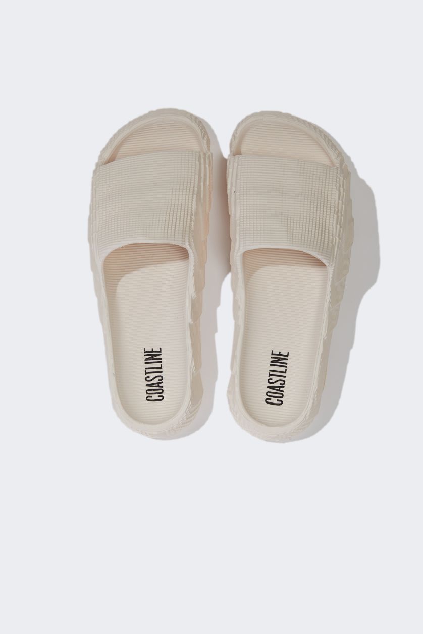 رجال اللون الحجري شبشب رجالي إيفا بكعب مسطح بشريط مفرد