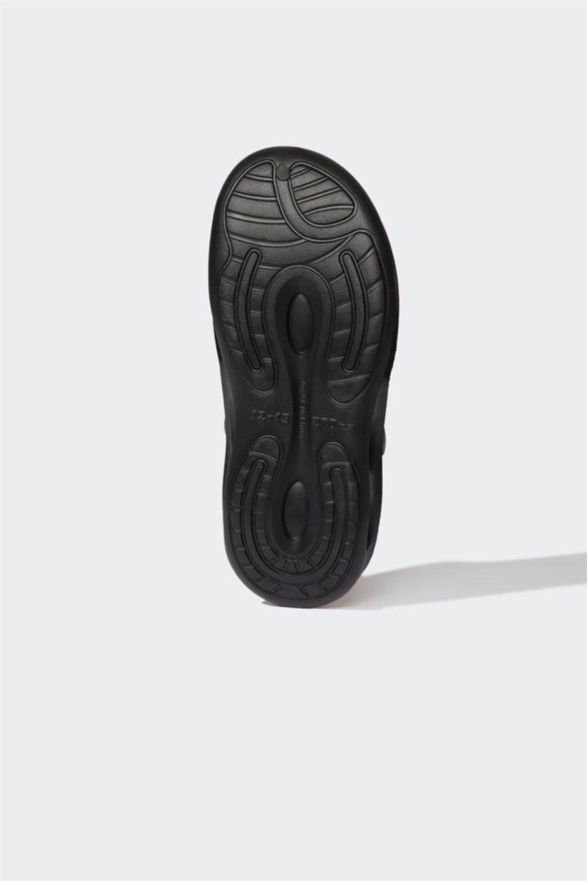 Man Black Man Flat Sole Sandals