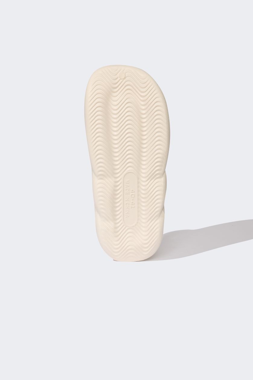 Man Beige Man Flat Sole Eva Sandals