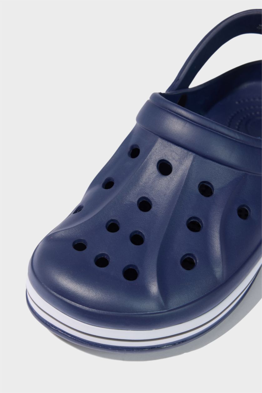 رجال كحلي صندل رجالي بكعب مسطح