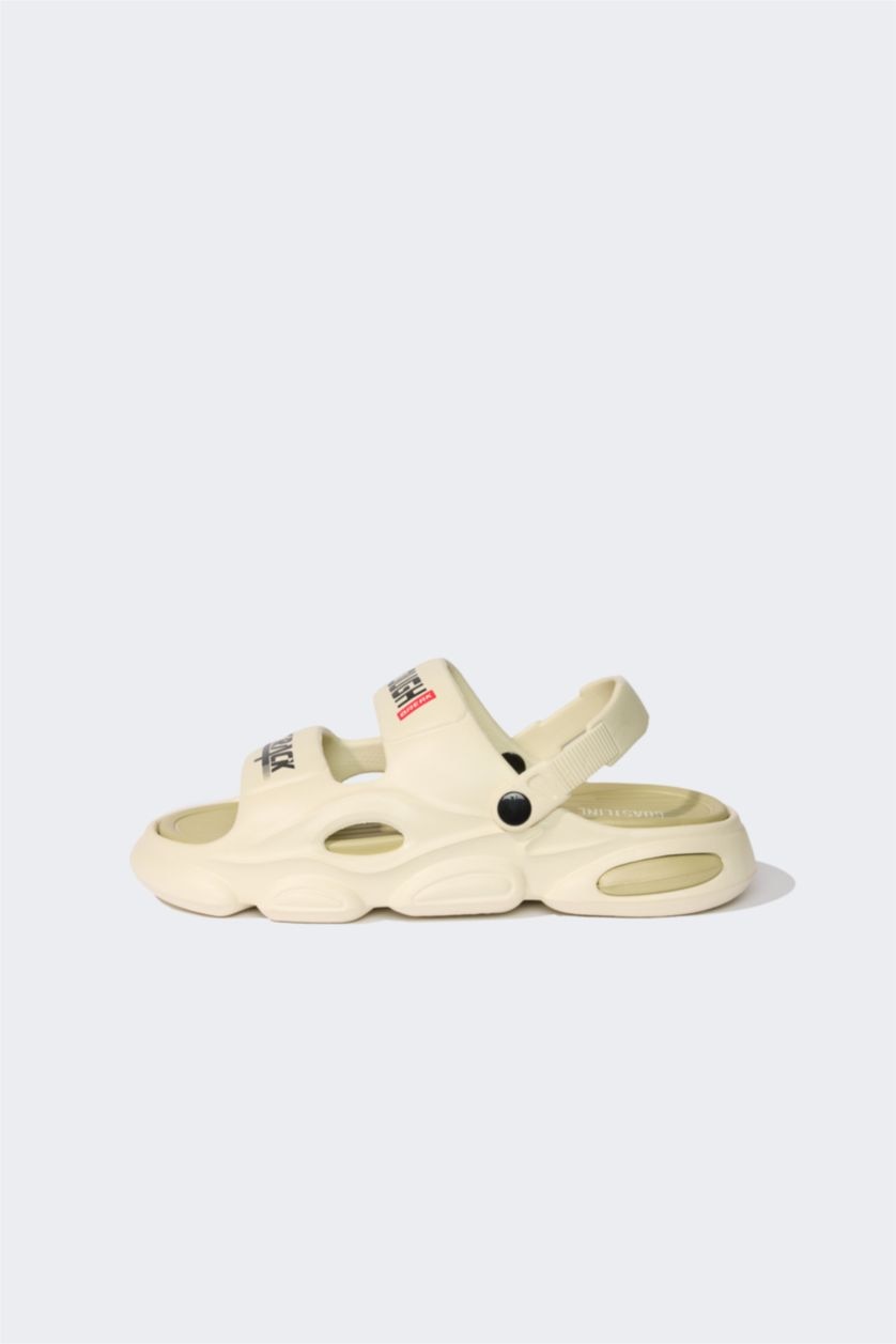 Man Beige Man Flat Sole Sandals