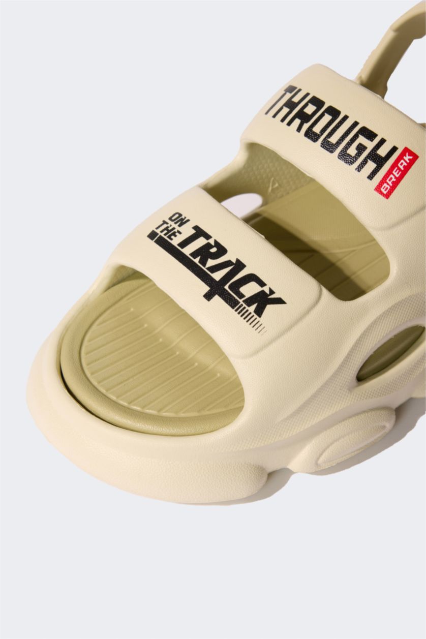 Man Beige Man Flat Sole Sandals